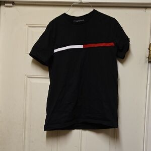 Tommy Hilfiger Black Tee with Red and White Accent